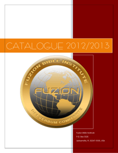 Catalogue - Fuzion Bible Institute