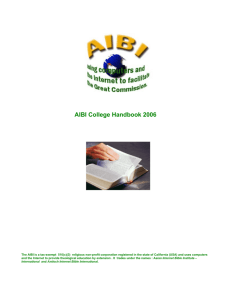 AIBI College Handbook 2006