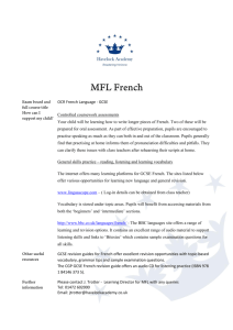 OCR French Language - GCSE Controlled coursework assessments
