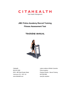 JIBC Police Academy Recruit Training Fitness Assessment Test