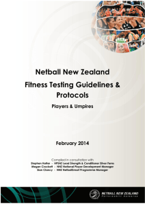 NNZ Fitness testing Guidelines Protocols 2014
