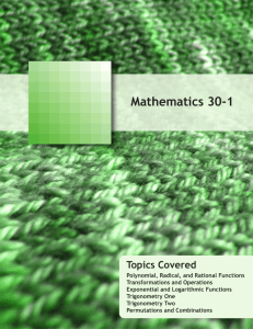 Condensed Workbook - Math 30-1