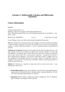 Calculus 2: Multivariable Calculus and Differential Equations