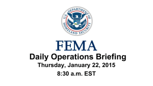 FEMA Daily Situation Report - January - 22 - 2015