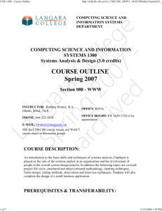 CSIS 1300 - Course Outline