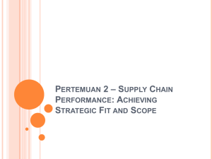 supply chain performance: achieving strategic fit and scope