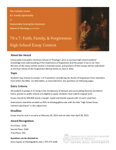 70 x 7: Faith, Family, & Forgiveness High School Essay Contest