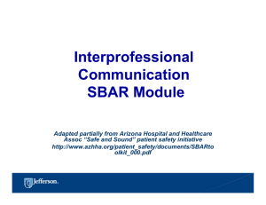 Interprofessional Communication SBAR Module