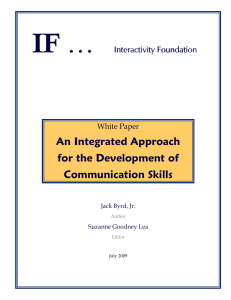 An Integrated Approach for the Development of Communication Skills