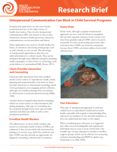 Interpersonal Communication Can Work in Child Survival Programs