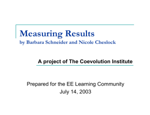 Measuring Results - Place-Based Education Evaluation Collaborative