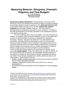 Measuring Behavior: Ethograms, Kinematic Diagrams, and Time