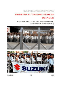 WORKERS AUTONOMY STRIKES IN INDIA: MARUTI SUZUKI