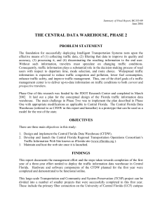 the central data warehouse, phase 2