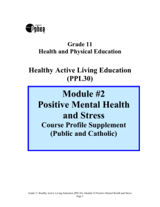 Module #2 Positive Mental Health and Stress