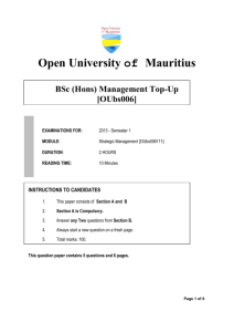 Examinations for 2013 - Open University of Mauritius