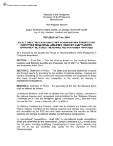 Republic Act 9064 - Philippine Sports Commission