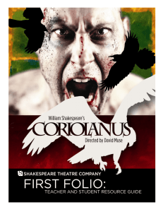 Coriolanus First Folio - Shakespeare Theatre Company