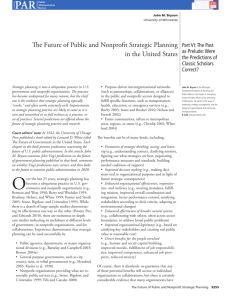 The Future of Public and Nonprofit Strategic Planning in the United