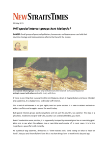 Will special interest groups hurt Malaysia?