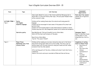 Year 6 English Curriculum Overview 2014