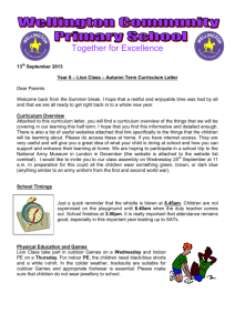 Year 6 Lion Class Curriculum Letter