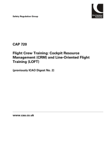 Flight Crew Training: Cockpit Resource Management