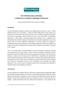 CLIC–SR field study in Ethiopia: a reflection on methods, challenges