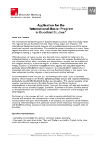 Application for the “International Master Program in Buddhist Studies”
