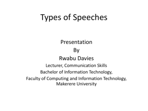 Types of Speeches