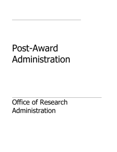 Post-Award Administration - UCLA Office of Research Administration