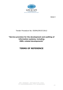 Annex 2 - Terms of Reference