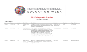 2015 College-wide Schedule