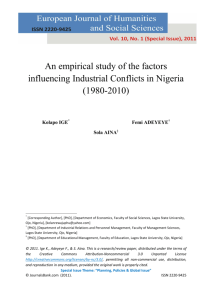 An empirical study of the factors influencing Industrial Conflicts in