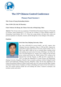 The 35th Chinese Control Conference Plenary Panel Session 1