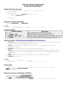 CSE 341 Section Handout #10 JavaScript Cheat Sheet 2