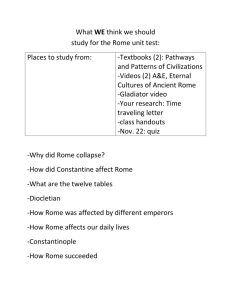 What WE think we should study for the Rome unit test: Places to