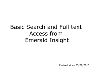 Basic Search and Full text Access from Emerald Insight