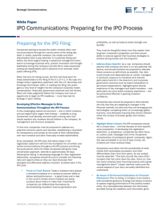 IPO Communications: Preparing for the IPO Process