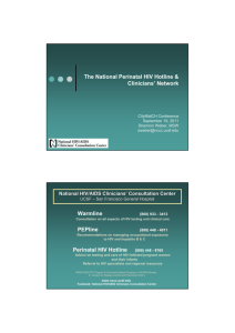 The National Perinatal HIV Hotline and Clinicians