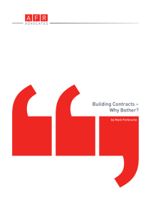 Building Contracts – Why Bother?