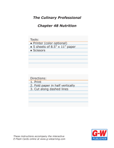 The Culinary Professional Chapter 48 Nutrition
