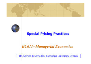 EC611--(Ch 10) Pricing Practices