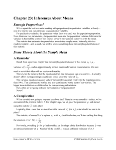 Chapter 23: Inferences About Means