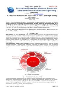 A Study over Problems and Approaches of Data Cleansing/Cleaning