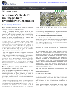 A Beginner's Guide To On-Site Sodium Hypochlorite - Bio