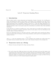 Lab #7: Transverse Standing Waves 1 Introduction 2 Transverse
