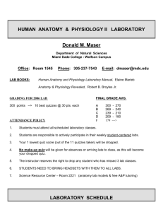 HUMAN ANATOMY & PHYSIOLOGY II LABORATORY Donald M