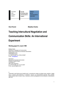 Teaching Intercultural Negotiation and Communication Skills: An