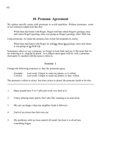 10. Pronoun Agreement
